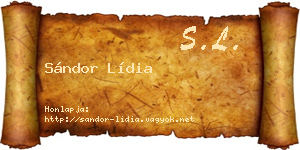 Sándor Lídia névjegykártya