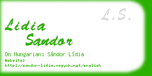 lidia sandor business card