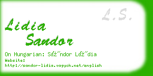 lidia sandor business card